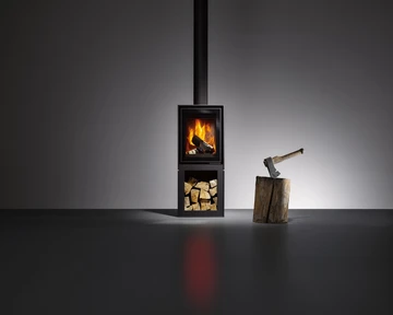 BOX20 40 GALLERY met houtopslagmodule met glazen deur