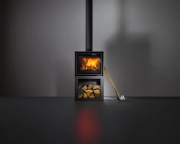 BOX20 52 GALLERY met houtopslagmodule met glazen deur