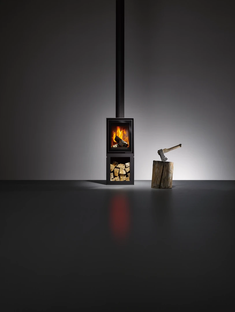 BOX 20 40 c. met houtopslagmodule met glazen deur